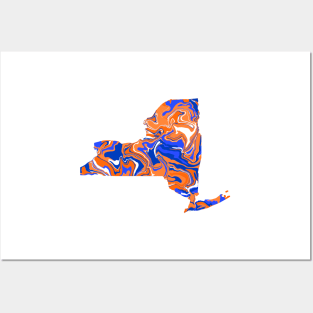 Orange and Blue tie dye NY Posters and Art